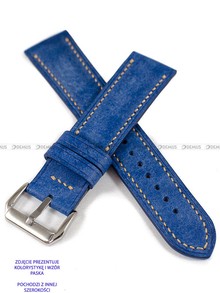 Pasek skórzany ręcznie robiony A. Kucharski Leather - Conceria Il Ponte Maya Double - Blue/Earthyyellow - 20 mm
