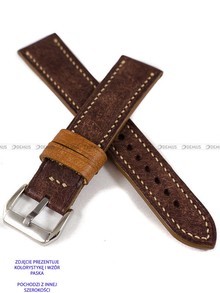 Pasek skórzany ręcznie robiony A. Kucharski Leather - Conceria Il Ponte Maya Double - Chocolate/Camel - 30 mm