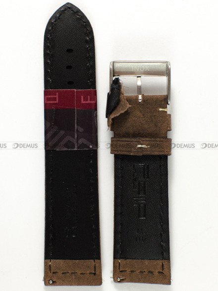 Skórzany pasek do zegarka Diloy 396.24.2, 24 mm, Brązowy