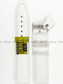 Skórzany pasek do zegarka Diloy 302.22.22, 22 mm, Biały