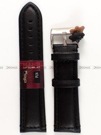 Skórzany pasek do zegarka Diloy 393.24.1, 24 mm, Czarny