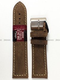 Skórzany pasek do zegarka Diloy 396.24.2, 24 mm, Brązowy