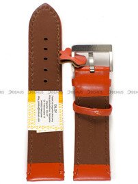 Skórzany pasek do zegarka Diloy 401.24.12, 24 mm, Pomarańczowy, Brązowy