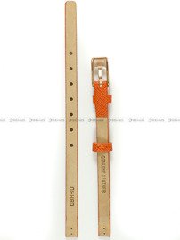 Skórzany pasek do zegarka Obaku V129LVIRO, 6 mm, Pomarańczowy