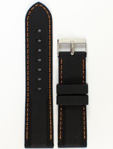 Pasek do zegarka z tworzywa Chermond PG1.24MM.1.5, 24 mm, Czarny