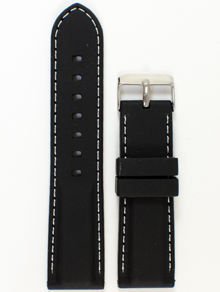 Pasek do zegarka z tworzywa Chermond PG1.24MM.1.7, 24 mm, Czarny