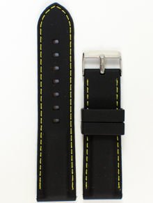 Pasek do zegarka z tworzywa Chermond PG1.24MM.1.9, 24 mm, Czarny