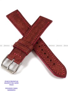 Pasek skórzany ręcznie robiony A. Kucharski Leather - Badalassi Carlo Pueblo - Coccinella/Red - 22 mm