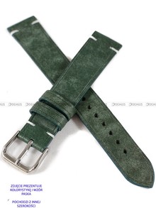 Pasek skórzany ręcznie robiony A. Kucharski Leather - Conceria Il Ponte Maya Simple - Olive/White - 30 mm