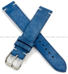 Pasek skórzany ręcznie robiony A. Kucharski Leather - Conceria Il Ponte Maya Simple - blue/white 18 mm