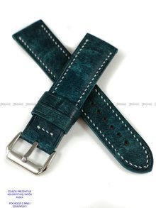 Pasek skórzany ręcznie robiony A. Kucharski Leather - Conceria Il Ponte Maya - turquoise/white 26 mm