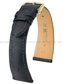 Pasek skórzany ze strusia do zegarka - Hirsch Massai Ostrich 04262050-1-19 - 19 mm - Zwężany