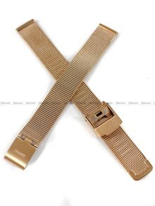 Pozłacana, siateczkowa (mesh) bransoleta do zegarka Obaku V209LXVIMV, 12 mm, różowe złoto