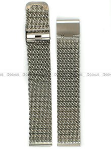 Siateczkowa (mesh) bransoleta do zegarka Demus Bra11, 18 mm, Srebrna