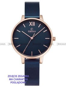 Siateczkowa (mesh) bransoleta do zegarka Obaku V209LXVLML, 12 mm, Niebieska