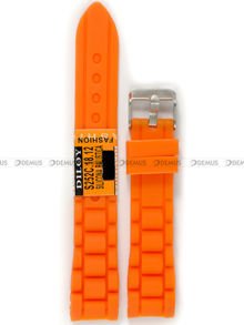Silikonowy pasek do zegarka Diloy S252C.18.12, 18 mm, Pomarańczowy