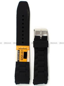 Silikonowy pasek do zegarka Diloy S252C.22.1, 22 mm, Czarny