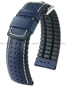 Skórzano-kauczukowy pasek do zegarka Hirsch 0915075080-2-18, 18 mm, Niebieski