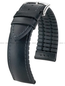 Skórzano-kauczukowy pasek do zegarka Hirsch 0925002050-2-20, 20 mm, Czarny