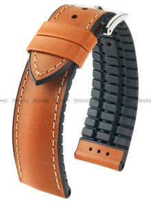 Skórzano-kauczukowy pasek do zegarka Hirsch 0925002070-2-18, 18 mm, Brązowy