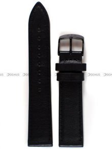 Skórzany pasek do zegarka Bisset ABP/E75-Black, 20 mm, Czarny