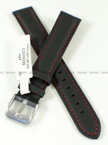 Skórzany pasek do zegarka Bisset BS-158-18-1-4 XL, 18 mm, Czarny