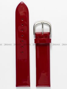 Skórzany pasek do zegarka Bisset PB44.18.4, 18 mm, Czerwony