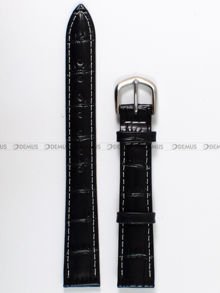 Skórzany pasek do zegarka Bisset PB84.14.1.7, 14 mm, Czarny