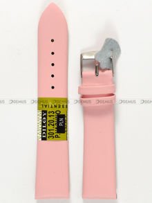 Skórzany pasek do zegarka Diloy 301.20.13, 20 mm, Różowy