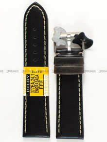 Skórzany pasek do zegarka Diloy 377EA.24.1, 24 mm, Czarny