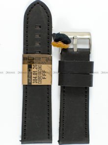 Skórzany pasek do zegarka Diloy 384.26.1, 26 mm, Czarny