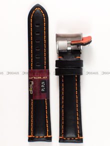 Skórzany pasek do zegarka Diloy 393.20.1.12, 20 mm, Czarny