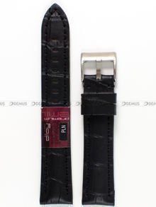Skórzany pasek do zegarka Diloy 395.20.1, 20 mm, Czarny