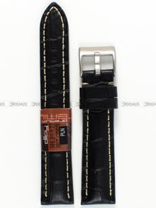Skórzany pasek do zegarka Diloy 395.20.1.22, 20 mm, Czarny