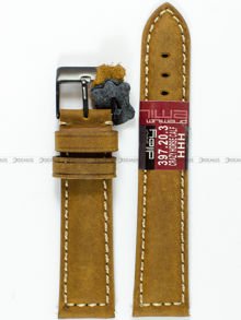 Skórzany pasek do zegarka Diloy 397.20.3, 20 mm, Brązowy