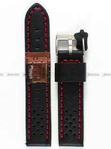 Skórzany pasek do zegarka Diloy 398.20.1.6, 20 mm, Czarny