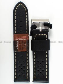 Skórzany pasek do zegarka Diloy 398.22.1.22, 22 mm, Czarny