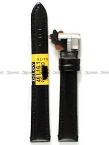 Skórzany pasek do zegarka Diloy 401.16.1, 16 mm, Czarny