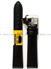 Skórzany pasek do zegarka Diloy 401.18.1, 18 mm, Czarny