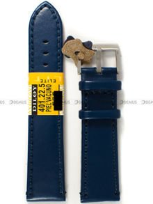 Skórzany pasek do zegarka Diloy 401.22.5, 22 mm, Niebieski