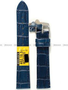 Skórzany pasek do zegarka Diloy 402.18.5, 18 mm, Niebieski