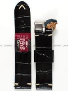 Skórzany pasek do zegarka Diloy 403.22.1, 22 mm, Czarny