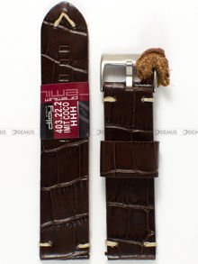 Skórzany pasek do zegarka Diloy 403.22.2, 22 mm, Brązowy