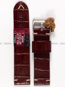 Skórzany pasek do zegarka Diloy 403.22.8, 22 mm, Bordowy