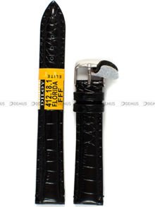 Skórzany pasek do zegarka Diloy 412.18.1, 18 mm, Czarny