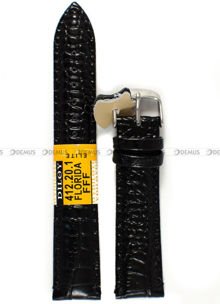 Skórzany pasek do zegarka Diloy 412.20.1, 20 mm, Czarny