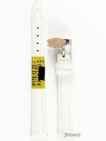 Skórzany pasek do zegarka Diloy P178.12.22, 12 mm, Biały