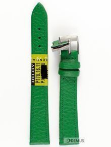 Skórzany pasek do zegarka Diloy P178.16.11, 16 mm, Zielony