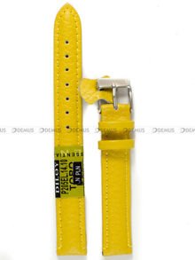 Skórzany pasek do zegarka Diloy P205EL.14.10, 14 mm, Żółty