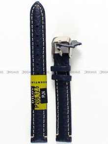 Skórzany pasek do zegarka Diloy P206.12.5, 12 mm, Granatowy